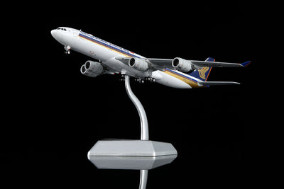 HX Models A530110F 1:400 Singapore A340-500 "LEADERSHIP" 9V-SGA "Flaps Down" diecast model airplane