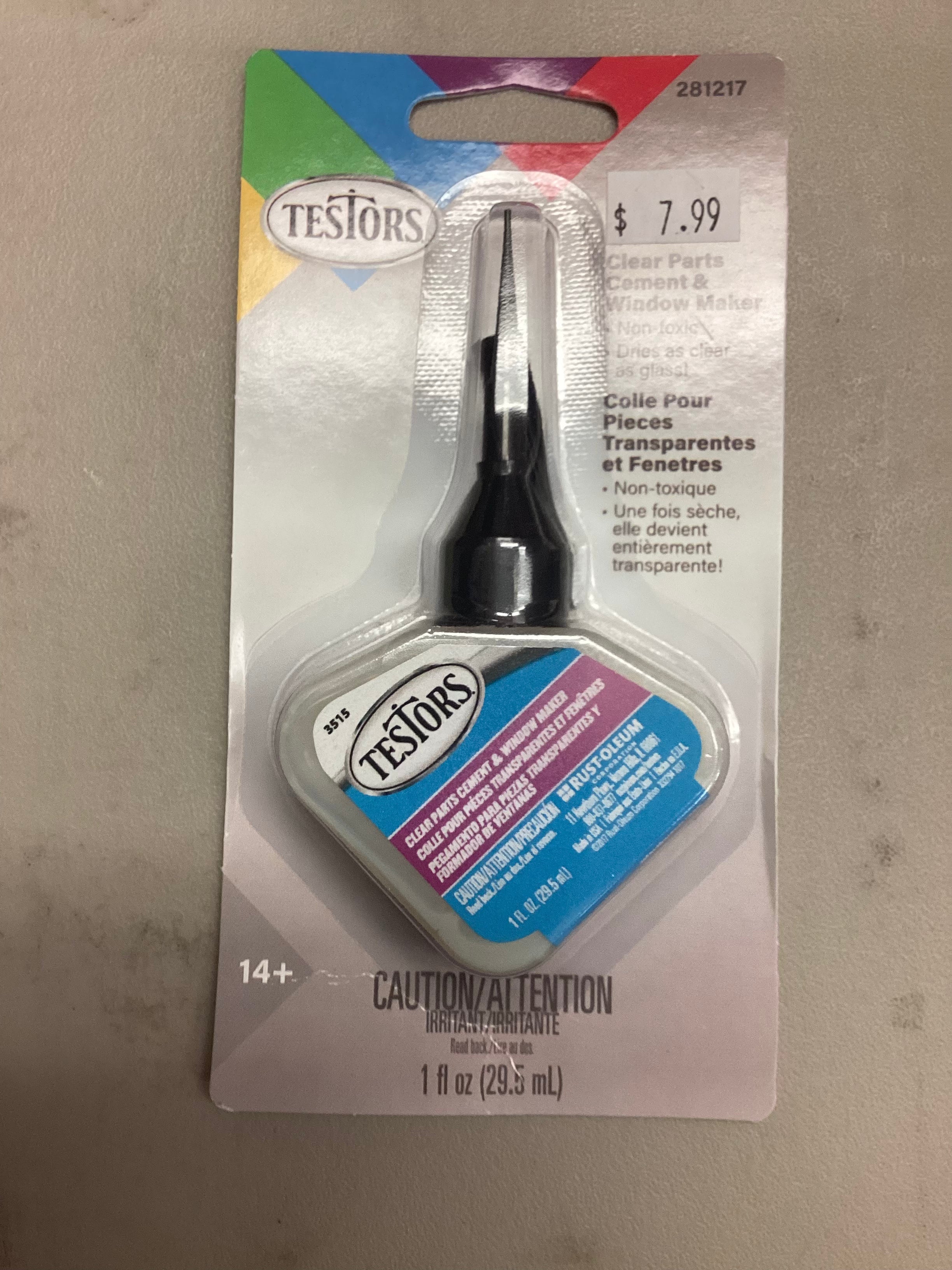 Testors Clear Parts Maker Cement Carded 281217 MTS Aviation Models