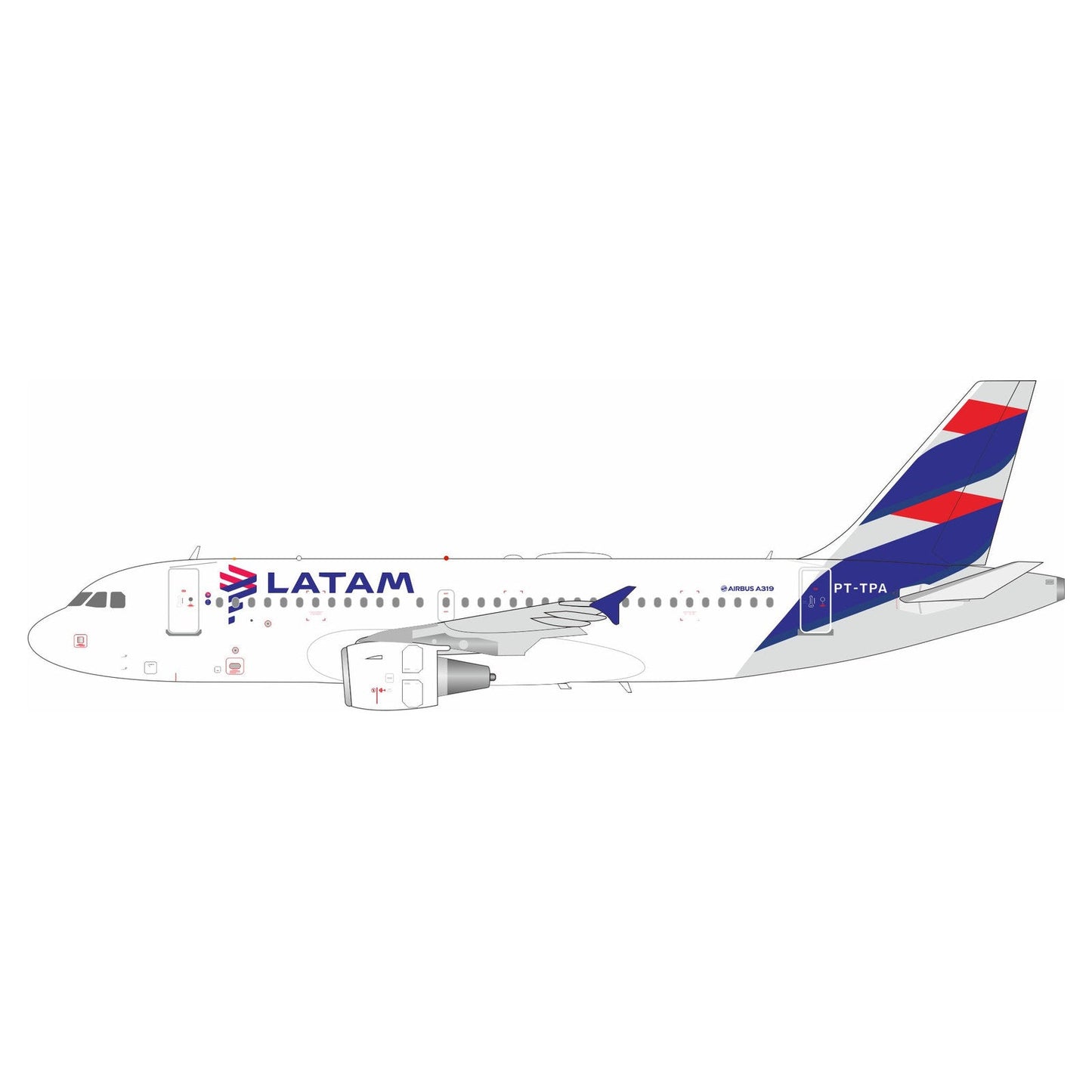Pre-Order InFlight200 IF319LA1126 1:200 LATAM Airlines Brasil Airbus A319-112 PT-TPA