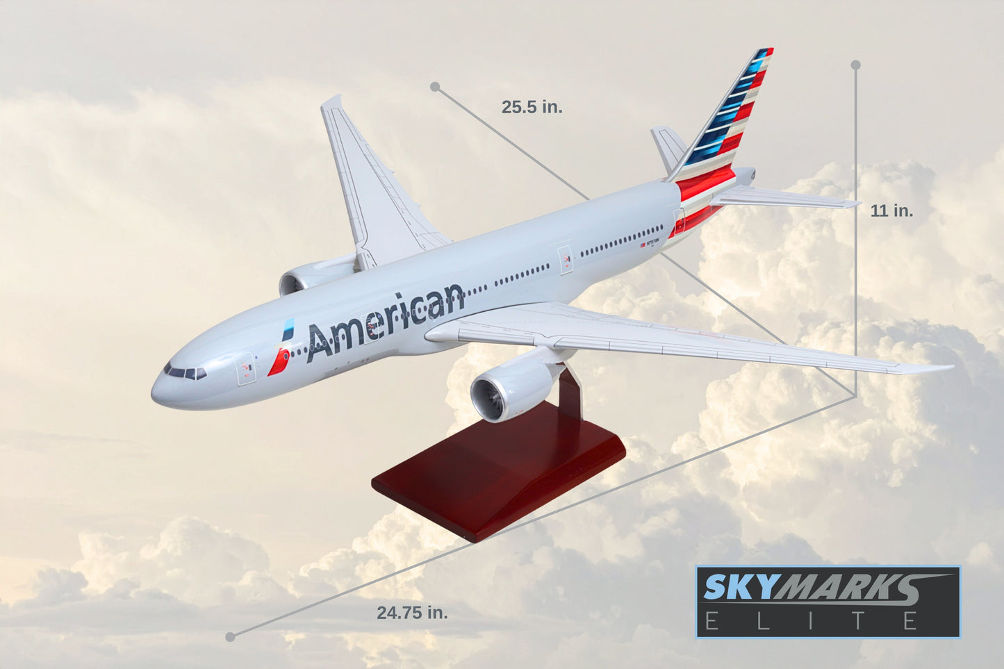 SkyMarks Elite SKG47100 1:100 American Airlines 777-200 N797AN