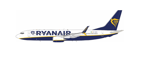 Pre-Order JFox JF-737-8-025L 1:200 737-8AS(WL) Ryanair – EI-GXK