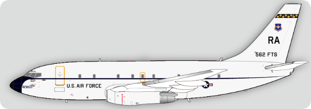 Jet-X Models JX024-2-024 1:200 United States Air Force T-43A (737-200) 73-1153