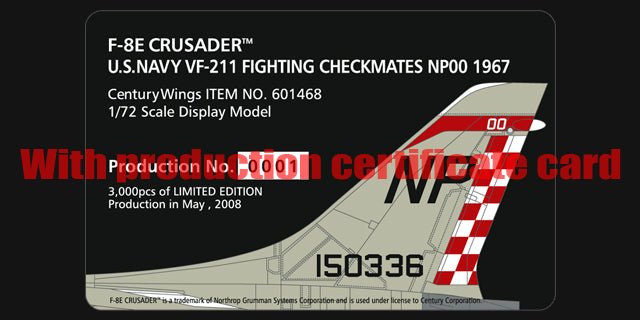 Century Wings 601468 1:72 F - 8E CRUSADER US NAVY VF - 211 FIGHTING CHECKMATES NP00 1967