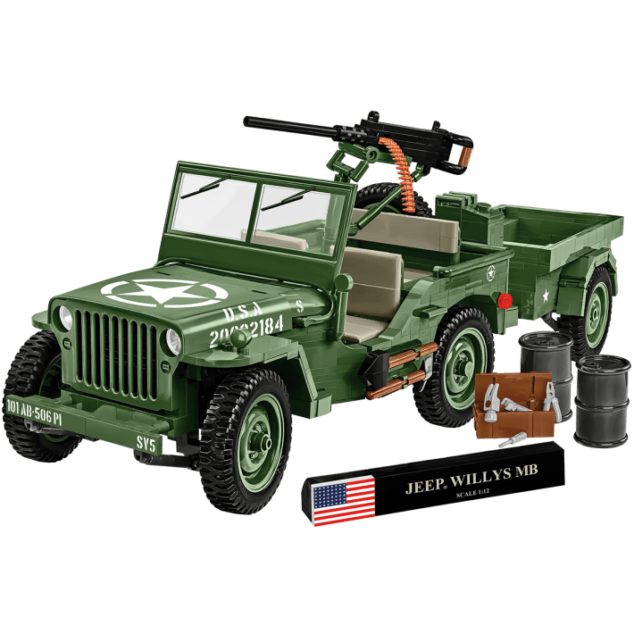 Cobi 2804 WWII Jeep Willys MB & Trailer