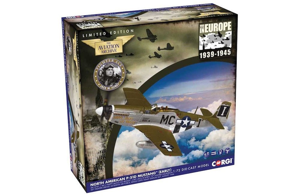 Corgi AA27706 North American P - 51D Mustang "Happy Jack's Go Buggy" (Comes w/only one drop tank)