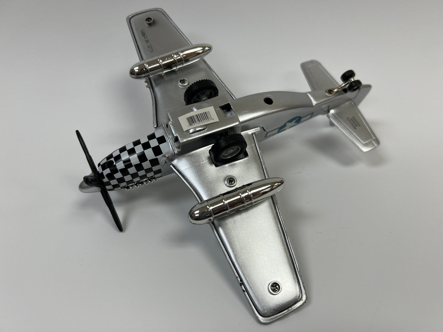 Diecast Pull - Back Toy P - 51 Mustang Checker nose
