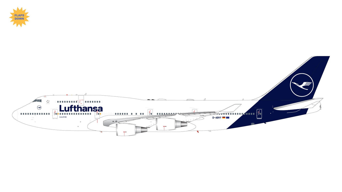 Gemini Jets G2DLH1241F 1:200 Lufthansa Boeing 747 - 400 D - ABVY (Flaps Down)