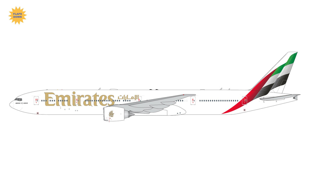 Gemini Jets G2UAE1250F 1:200 Emirates Boeing 777 - 300ER A6 - ENV (Flaps Down)