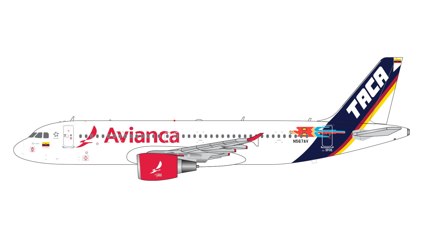 Gemini Jets GJAVA2190 1:400 Avianca Airbus A320 N567AV “TACA” retro livery