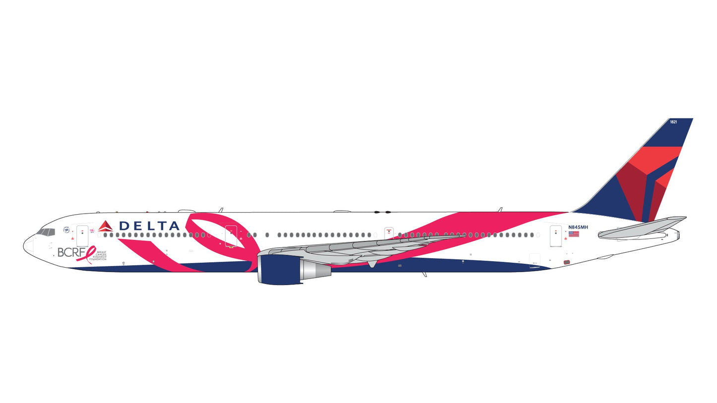 Gemini Jets GJDAL2154 1:400 Delta Air Lines B767 - 400ER N845MH pink ribbon/Breast Cancer Research Fdn.