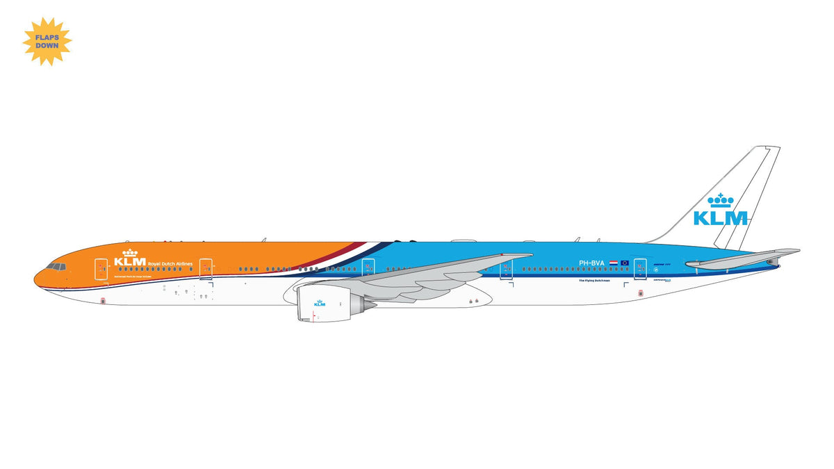 Gemini Jets GJKLM2268F 1:400 KLM Boeing 777 - 300ER PH - BVA Orange Pride livery (Flaps Down)