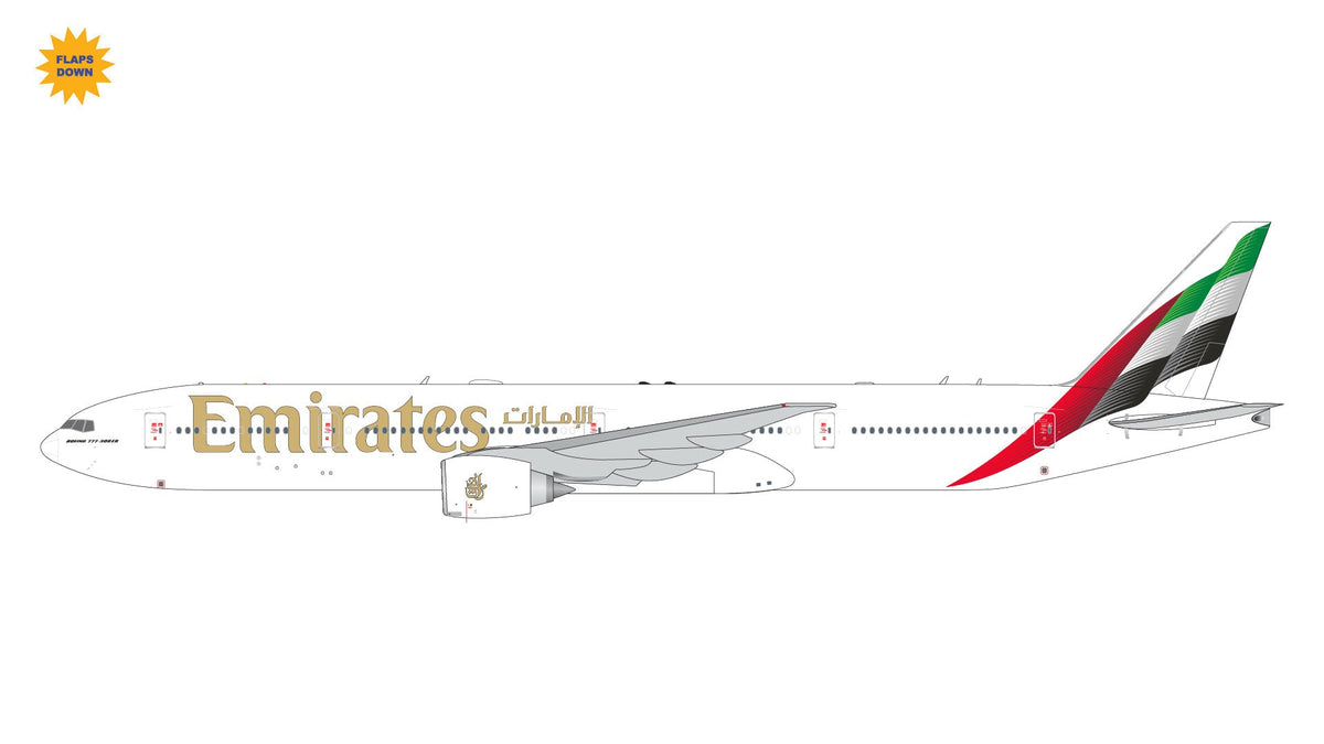 Gemini Jets GJUAE2219F 1:400 Emirates Boeing 777 - 300ER (Flaps Down)