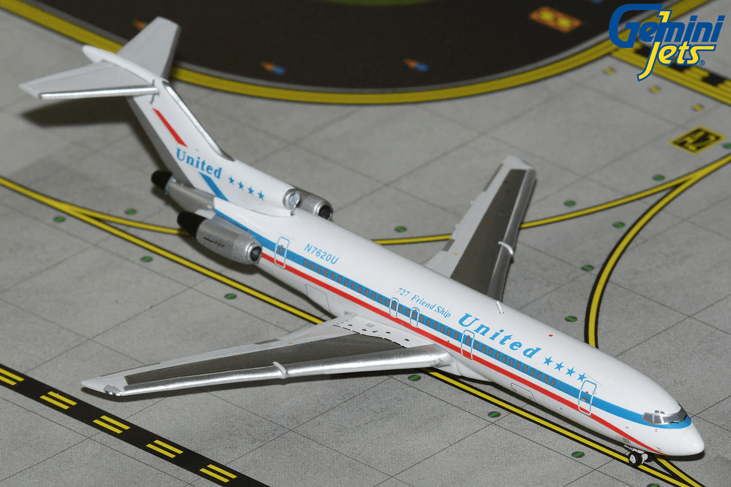 Gemini Jets GJUAL2352 United Airlines B727-200 N7620U (stars