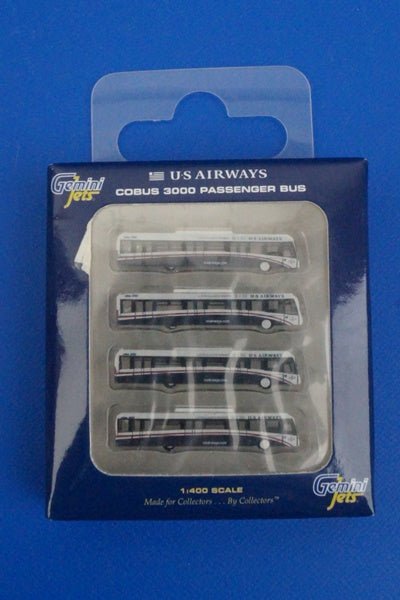 Gemini Jets GJUSA1533 1:400 4 Piece US Airways COBUS 3000 Passenger Bus