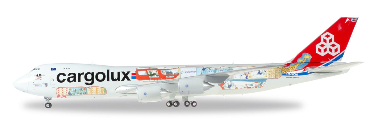 Herpa Wings 558228 1:200 Cargolux Boeing 747 45th Anniversary 1:200 LX - VCM