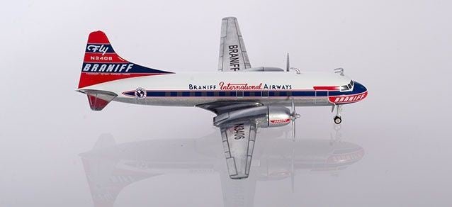 Herpa Wings 559621 1:200 Braniff International Airways Conviar CV - 340 N3406