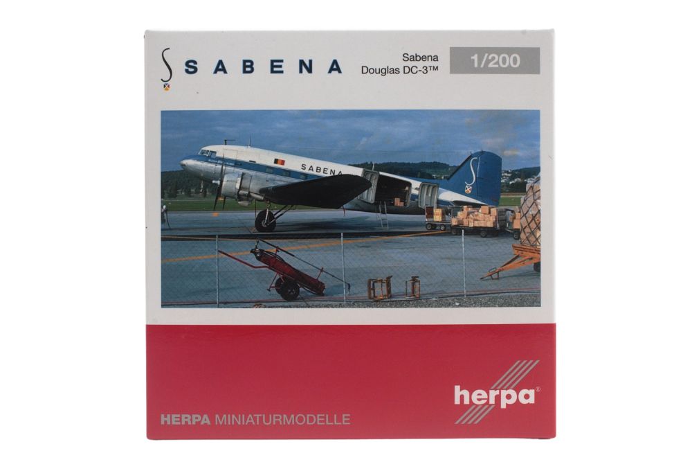 Herpa Wings 573399 1:200 Sabena Airways Douglas DC - 3 OW - AWN