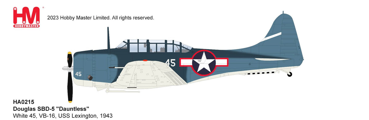 Hobby Master HA0215 1:32 SBD - 5 White 45, VB - 16 USS Lexington, 1943