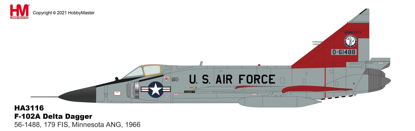 Hobby Master HA3116 1:72 F - 102A Delta Dagger 56 - 1488, 179 FIS, Minnesota ANG, 1966