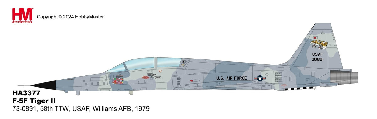 Hobby Master HA3377 1:72 F - 5F Tiger II 73 - 0891, 58th TTW, USAF, Williams AFB, 1979