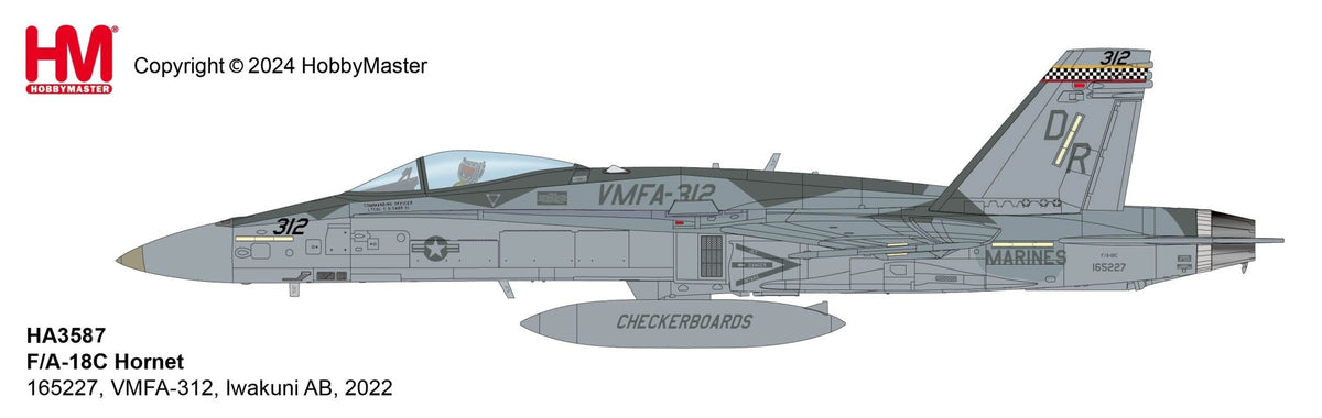 Hobby Master HA3587 1:72 F/A - 18C Hornet 165227, VMFA - 312, MCAS Iwakuni, Yamaguchi, 2022 HA3587