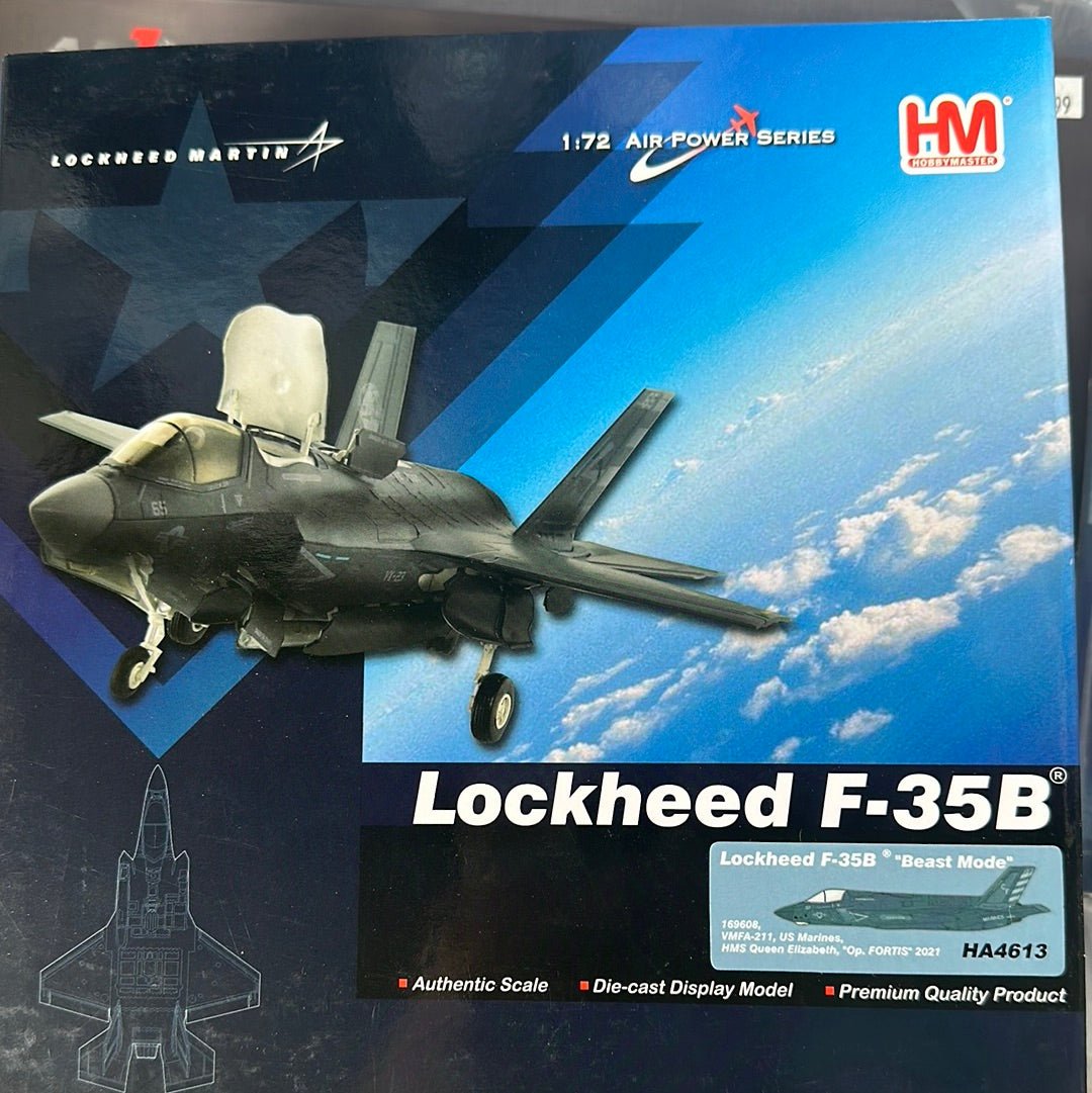 Hobby Master HA4613 1:72 F - 35B Lightning II “Beast Mode” 169608, VMFA - 211, US Marines, HMS Queen Elizabeth, “Op. FORTIS” 2021