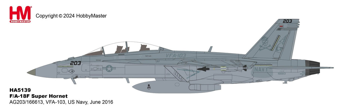 Hobby Master HA5139 1:72 F/A - 18F Super Hornet AG203/166613, VFA - 103 "Jolly Rogers", US Navy, June 2016