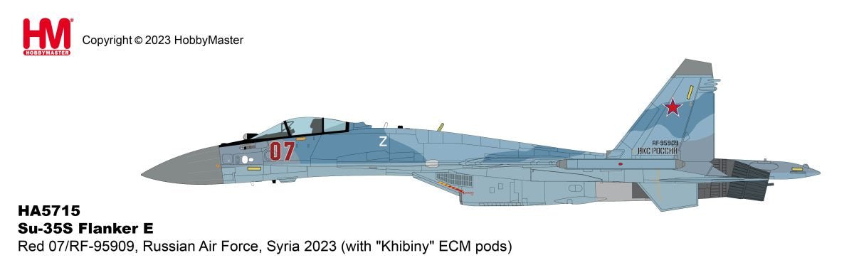 Hobby Master HA5715 1:72 Su - 35S Flanker E Red 07/RF - 95909, Russian Air Force, Syria 2023 (with “Khibiny” ECM pods)