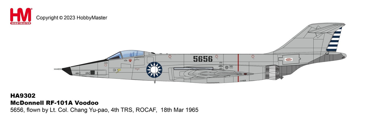 Hobby Master HA9302 1:72 ROCAF RF - 101A Voodoo Lt. Col Chang Yu - Poa