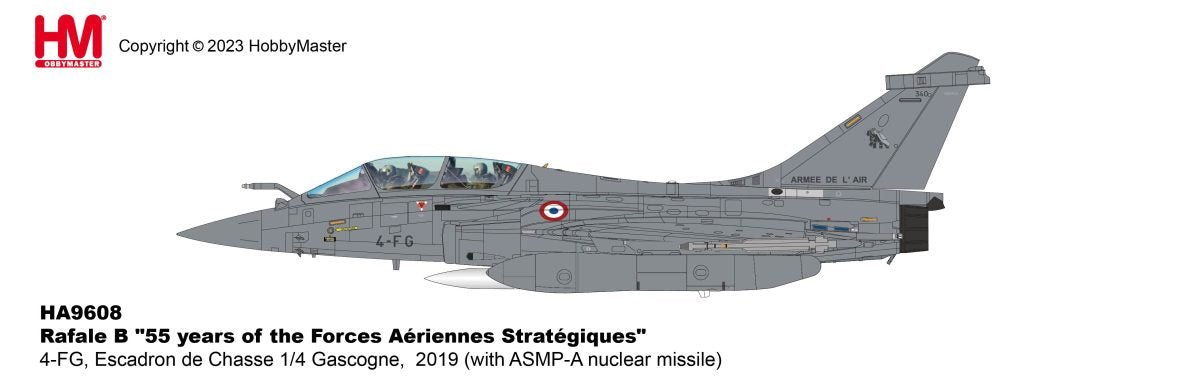 Hobby Master HA9608 1:72 Rafale B 4 - FG, Escadron de Chasse 1/4 Gascogne, 2019 (with ASMP - A nuclear missile)