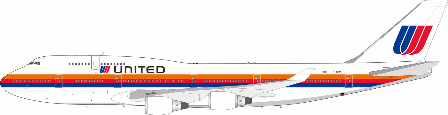 Pre-Order InFlight200 IF744UA0526 1:200 United Airlines Boeing 747-422 N188UA