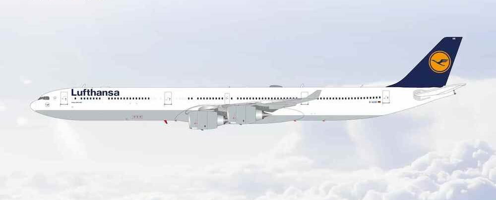 Pre-Order SQ Wings L2293FD 1:200 Lufthansa A340-600 D-AIHX "Flaps Down"