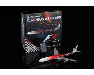 Pre-Order SQ Wings L2168FD 1:200 Etihad Airways Airbus A340-600 A6-EHJ "ABU DHABI GRAND PRIX 2012" "Flaps Down"