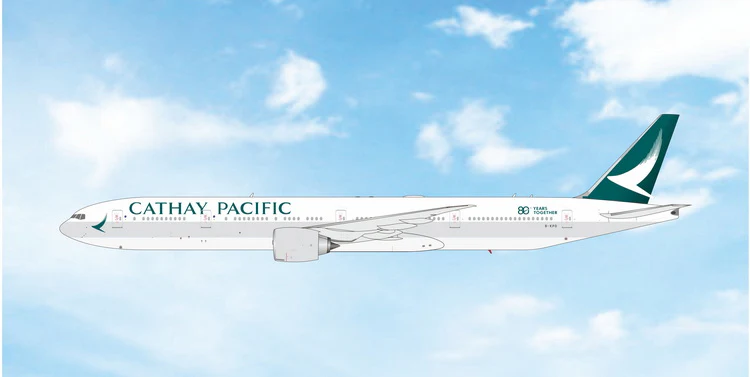 Pre-Order Phoenix Models 4704 1:400 Cathay Pacific B777-300ER B-KPO "80 Years Together"