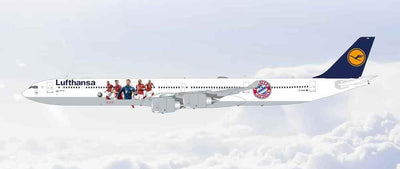 Pre-Order SQ Wings L2281FD 1:200 Lufthansa A340-600 D-AIHK "FC Bayern München special colours Flaps Down"