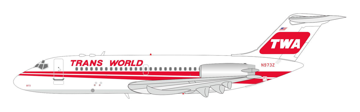 InFlight200 1:200 scale Trans World Airlines - TWA McDonnell Douglas DC-9-15 N973Z diecast model airplane