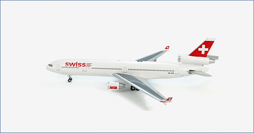 Hobby Master HL1202 1:200 McDonnell Douglas MD - 11 - 5 Swiss International Airlines "HB - IWE"