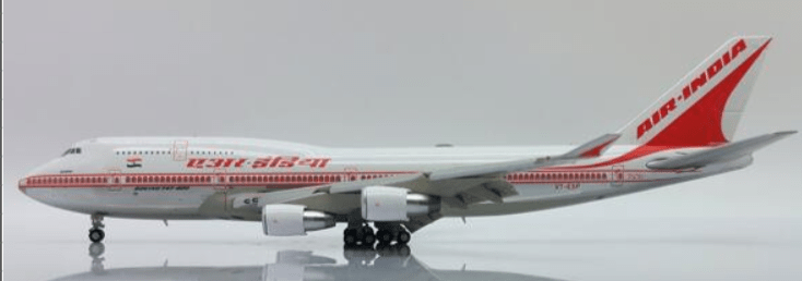 JC Wings JC4AIC0034A 1:400 Air India Boeing 747 - 400 VT - ESP (Flaps Down)