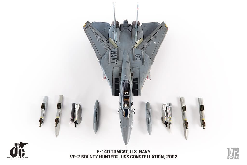 JC Wings JCW - 72 - F14 - 08 1:72 F - 14D Tomcat U.S. NAVY, VF - 2 Bounty Hunters NE104 "GO NAVY"