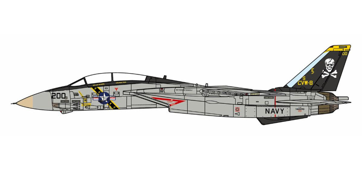 JC Wings Military 1:72 scale F-14A Tomcat U.S. NAVY VF-84 Jolly Rogers, 1989 diecast model airplane