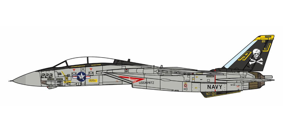 JC Wings Military 1:72 scale F-14A Tomcat U.S. NAVY VF-84 Jolly Rogers, 1980 diecast model airplane