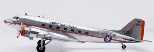 JC Wings XX2383 1:200 American Airlines Douglas DC - 3 "Flagship Detroit""Polished" Reg: NC17334