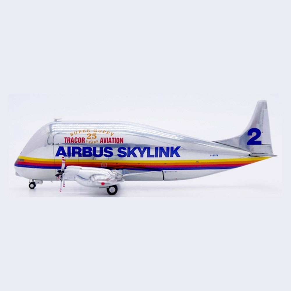 JC Wings 1:400 Airbus Skylink Aero Spacelines 337SGT Super Guppy Turbine "Polished" "Tracor Aviation 25 Years" Reg: F-BPPA diecast model aircraft — SKU XX40697