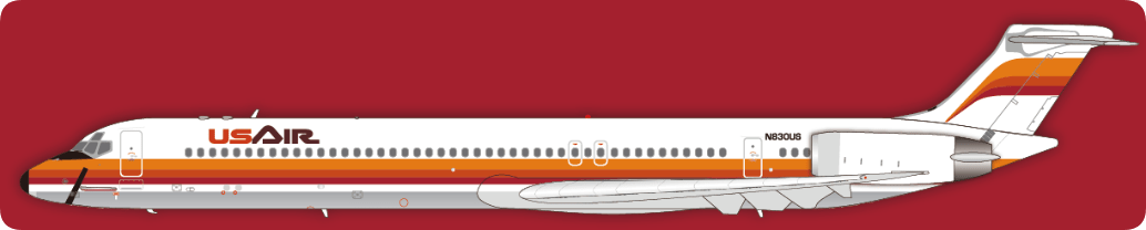 Jet-X Models JX024-2-009 1:200 US Air MD-83 Polished N830US