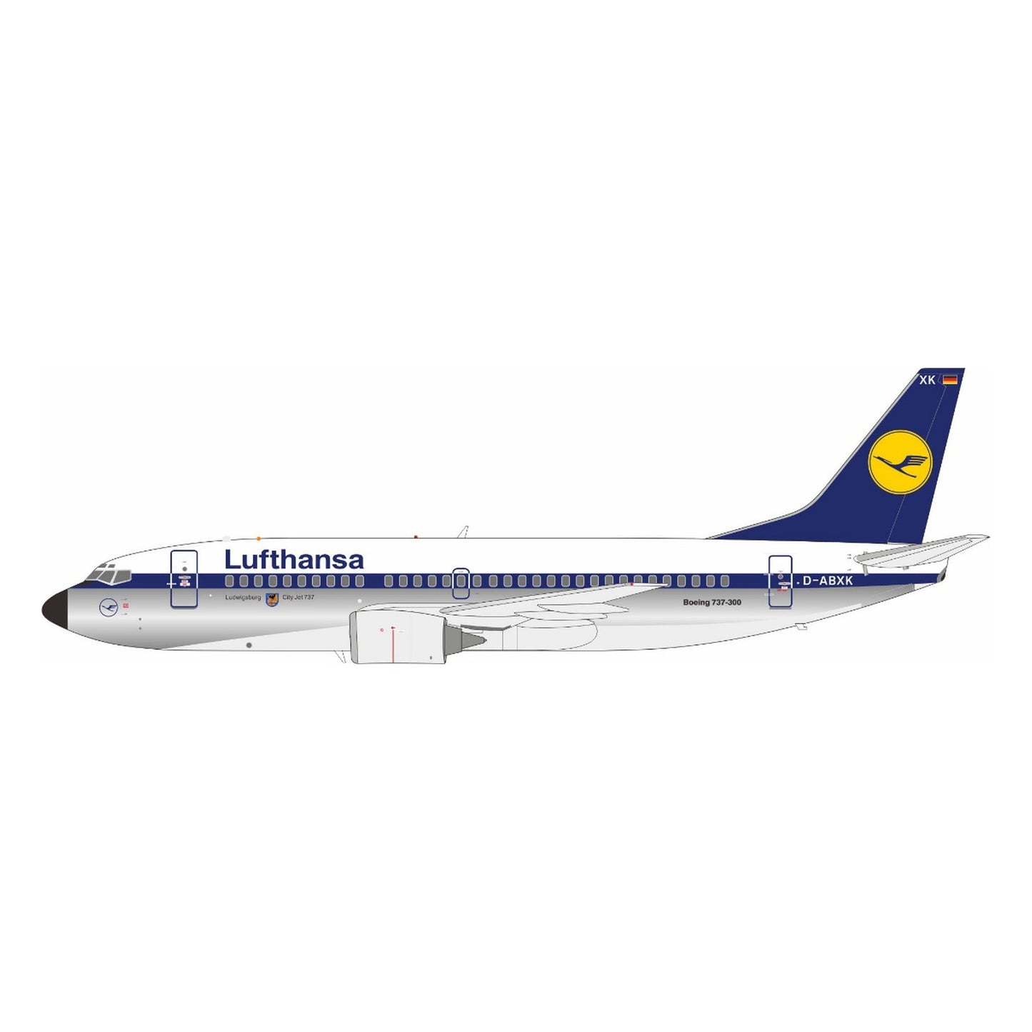 Pre-Order JFox JF-737-3-003L 1:200 737-330 Lufthansa – Ludwigsburg - D-ABXK
