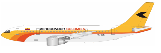 JP60 Aero Modelos JP60 - AC - A300 - HK2057 1:200 Aerocondor Colombia Airbus A300B4 - 2C HK - 2057