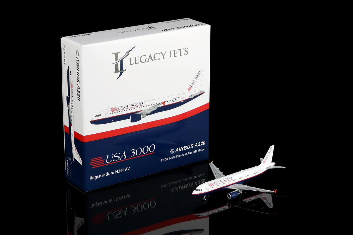 Legacy Jets 1:400 scale USA 3000 Airbus A320 N261AV diecast model airplane