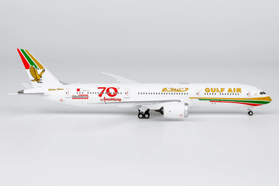 NG Models 55157 1:400 Gulf Air 787 - 9 Dreamliner A9C - FG (1976 retro cs, "70 Years" sticker)