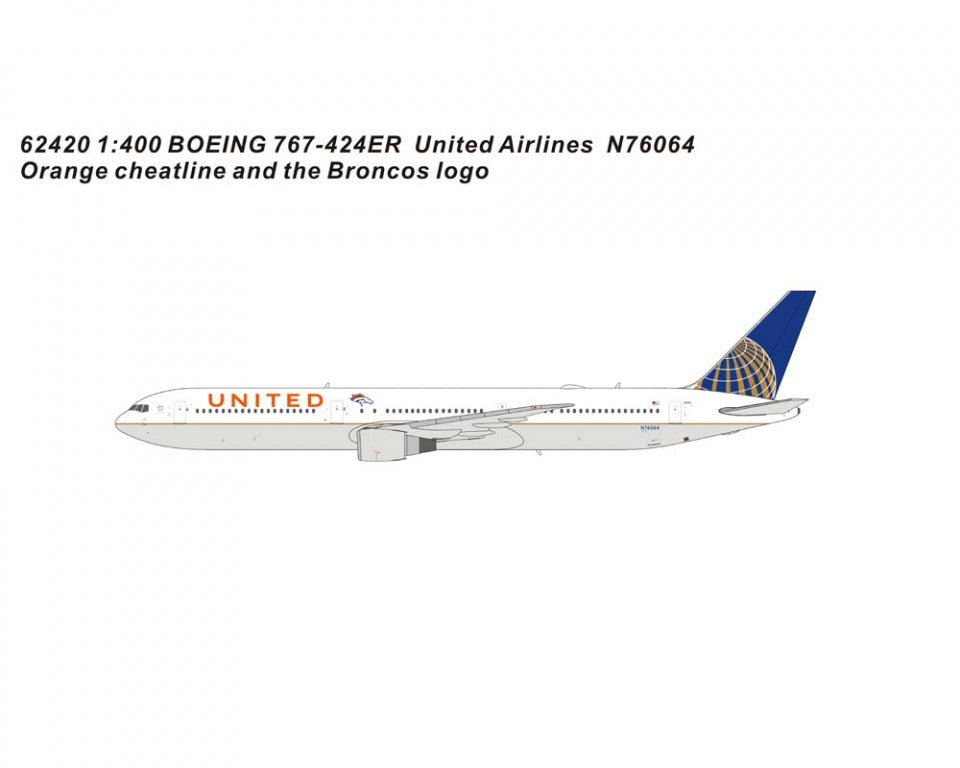 Panda Models 62420 1:400 767 - 424ER United Airlines N76064