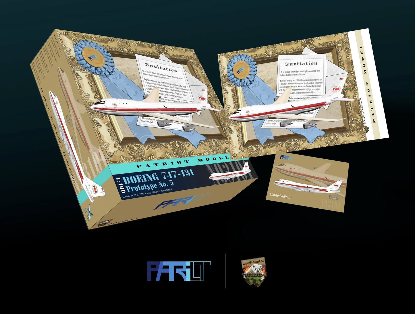 Patriot Model PT - 400 - 021FD 1:400 TWA Boeing 747 - 131 Prototype 5 N93101 Flaps Down Edition